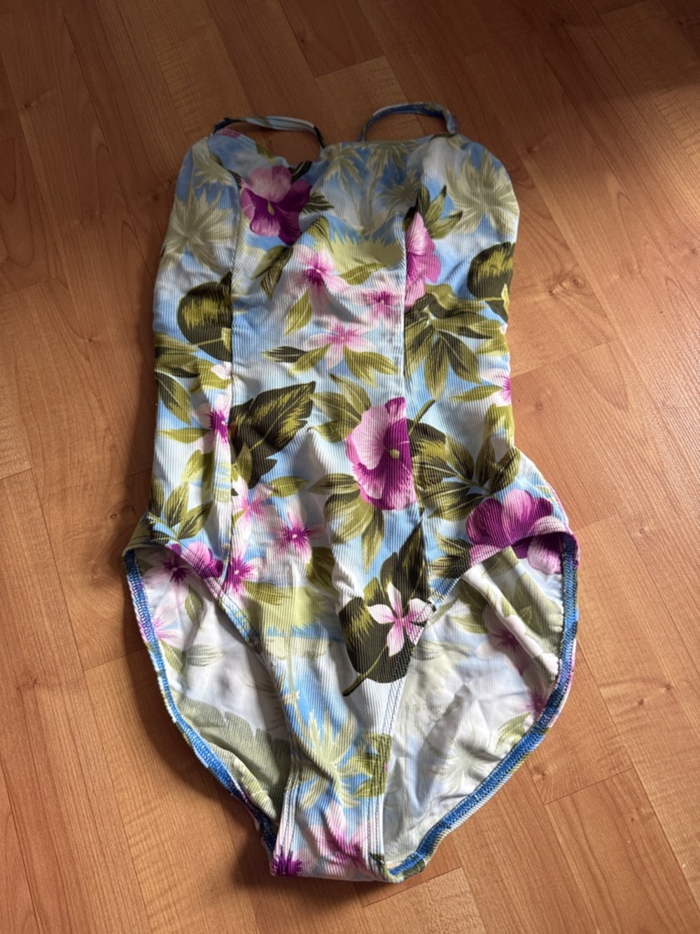 Christina Floral One-Piece Swimsuit in Blue, Pink & Green